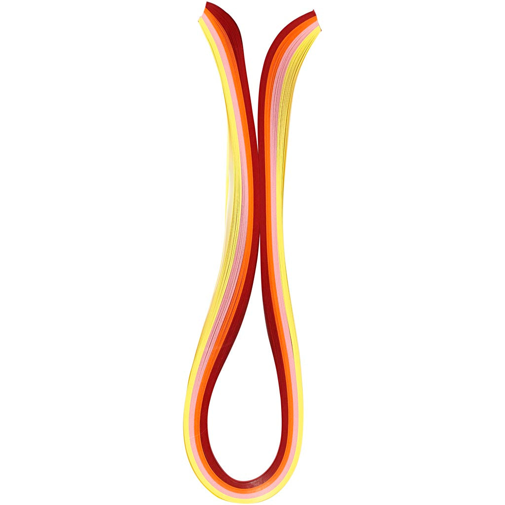 Creativ company quilling stroken, l: 78 cm, b: 5 mm, 120 gr, oranje, roze, rood, geel, 100 stuk 1 doos