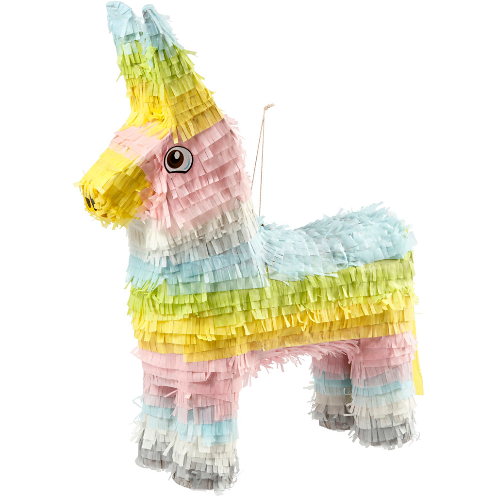 Creativ bedrijfsfeest piñata, afm 39x13x55 cm, pastelkleuren, 1 stuk