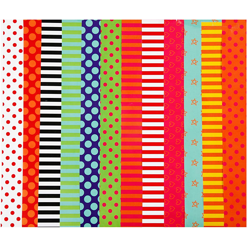 Creativ company glanspapier, bedrukt, vel 24x32 cm, 80 gr, diverse kleuren, 50 div vellen 1 doos