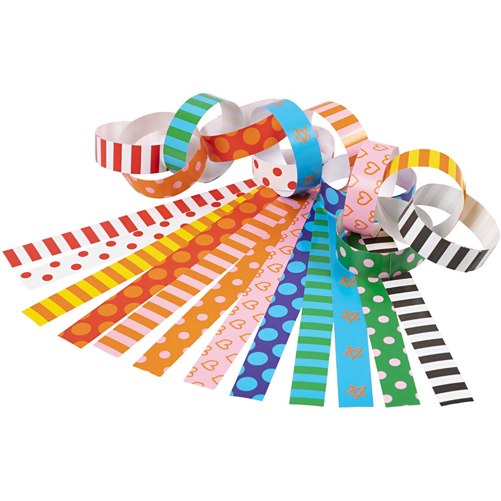 Creativ company slinger stroken, bedrukt, l: 16 cm, b: 15 mm, 400 stuk 1 doos