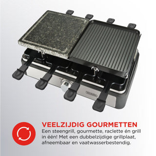 Bourgini gourmette raclette steengrill 8st