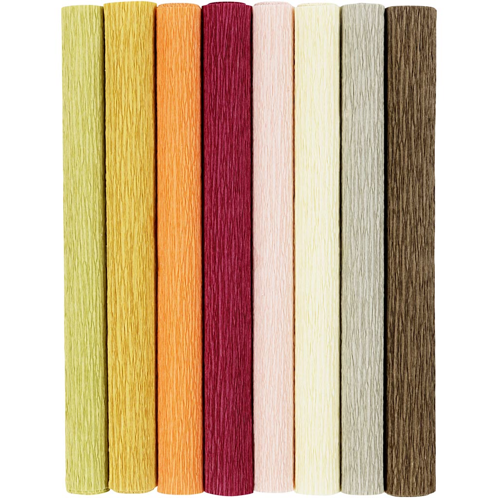 Crêpepapier Pastelkleuren, 8 Vellen