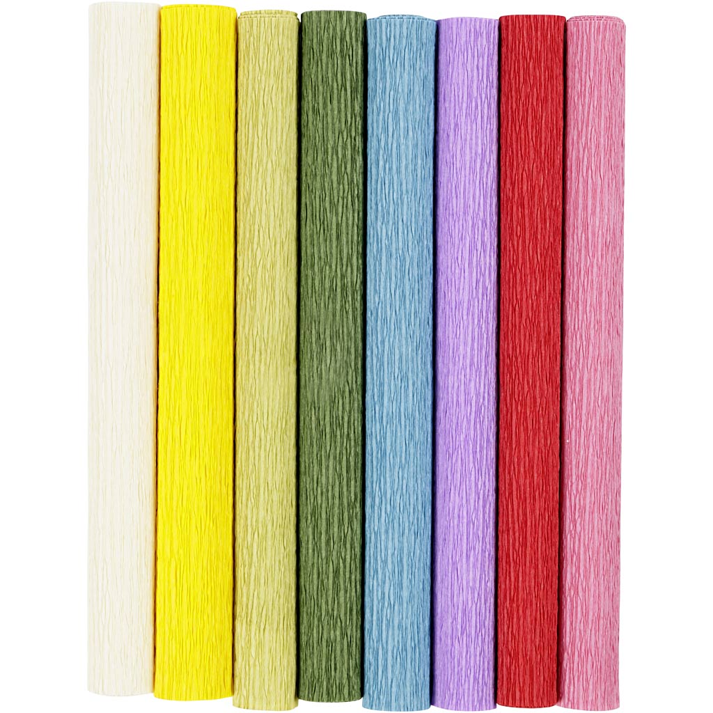 Crêpepapier Standaard Kleuren, 8 Vellen