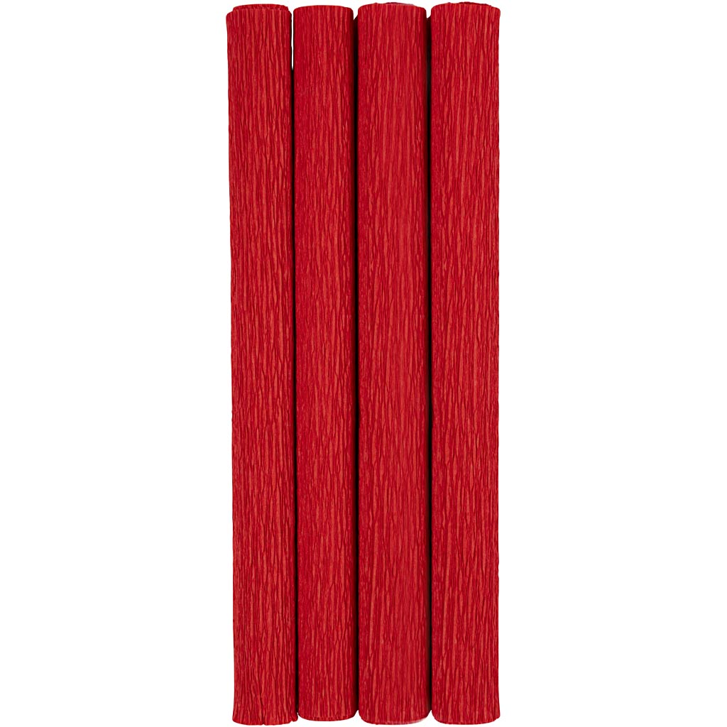 Creativ company crêpepapier, vel 25x60 cm, crêpe-verhouding: 180%, 105 gr, rood, 4 vel 1 doos