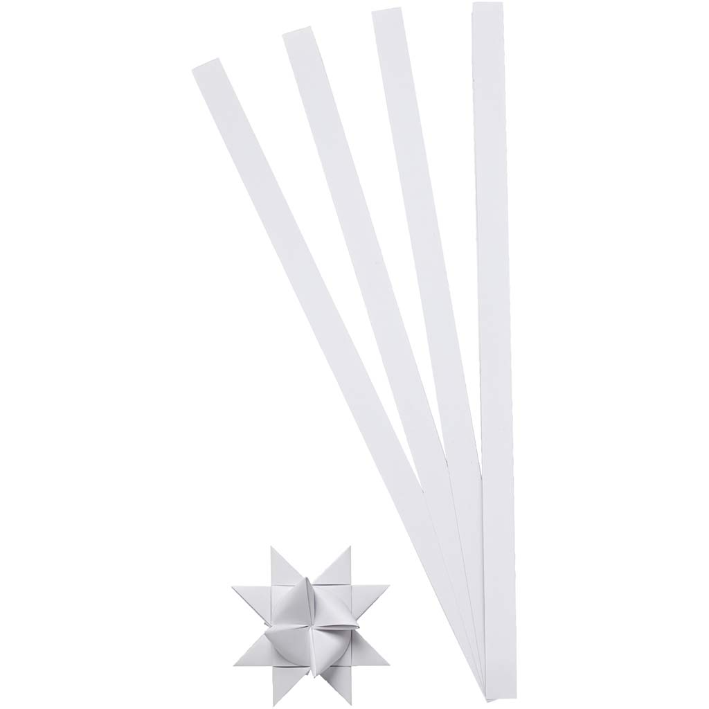 Creativ company vlechtstroken, l: 45 cm, b: 10 mm, d 4,5 cm, wit, 100 stroken 1 doos