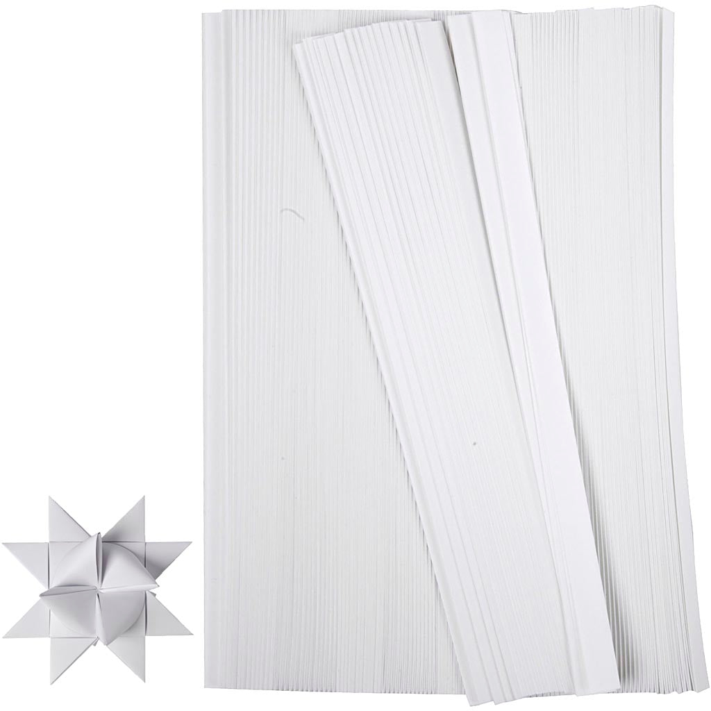 Creativ company vlechtstroken, l: 45 cm, b: 10 mm, d 4,5 cm, wit, 500 stroken 1 doos
