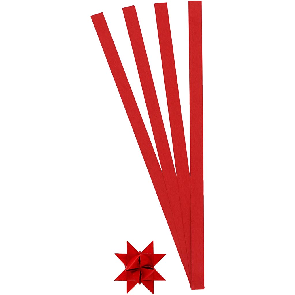 Creativ company vlechtstroken, l: 45 cm, b: 10 mm, d 4,5 cm, rood, 100 stroken 1 doos