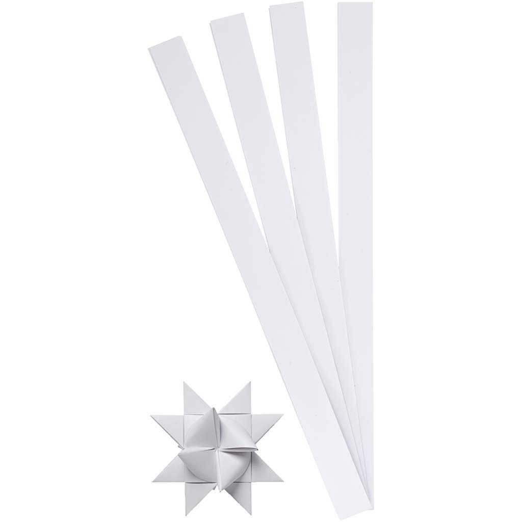 Creativ company vlechtstroken, l: 45 cm, d 6,5 cm, b: 15 mm, wit, 100 stroken 1 doos
