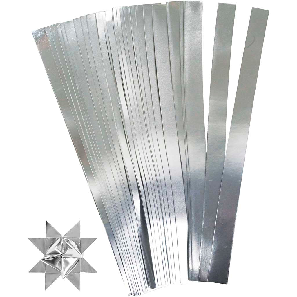 Creativ company vlechtstroken, l: 45 cm, b: 15 mm, d 6,5 cm, zilver, 100 stroken 1 doos