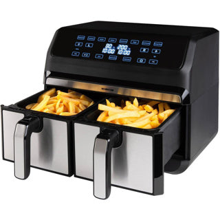 Inventum hetelucht friteuse gf800hld dubbel 2x 4l zwart 1700w