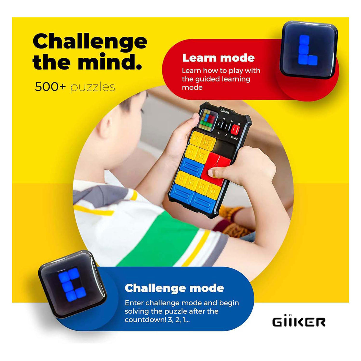 Giiker super slide puzzelspel - zwart