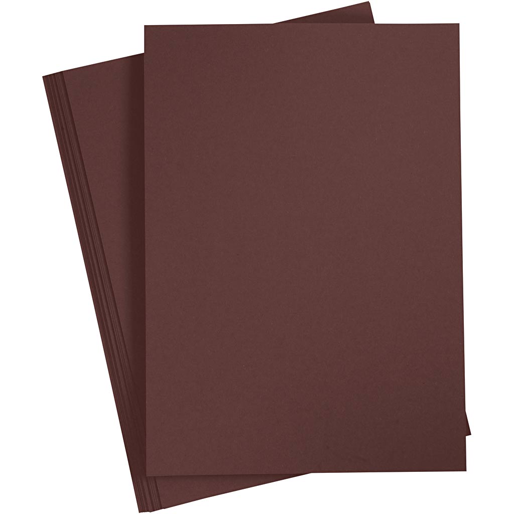 Creativ company gekleurd karton, a4, vel 210x297 mm, 180 gr, donkerbruin, 20 vel 1 doos