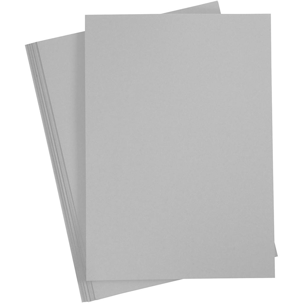 Creativ company gekleurd karton, a4, vel 210x297 mm, 180 gr, grijs, 20 vel 1 doos