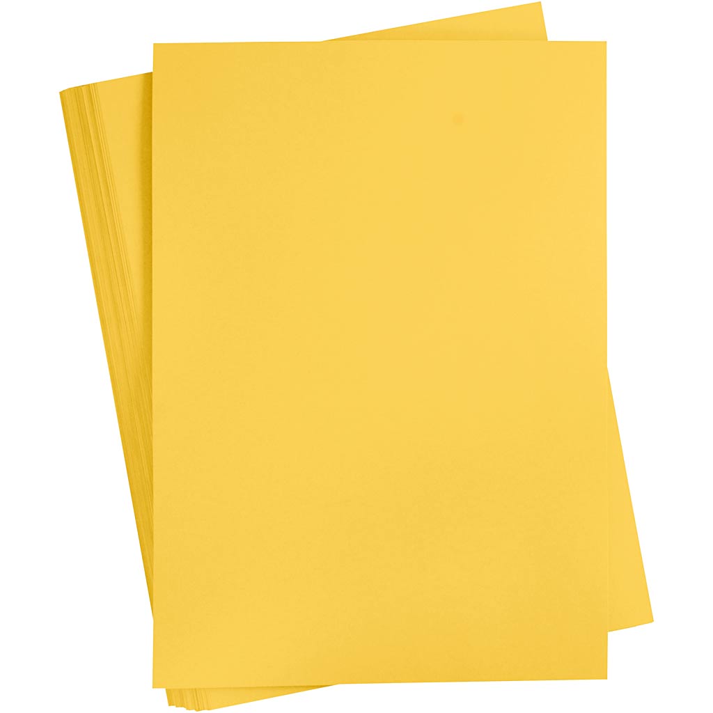 Creativ company gekleurd karton, a2, vel 420x594 mm, 180 gr, sun yellow, 100 vel 1 doos