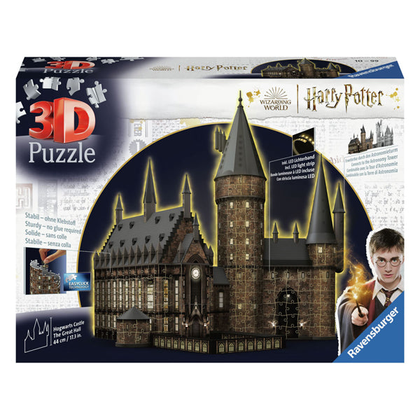 Ravensburger 3d puzzel harry potter hogwarts the great hall (night edition), 540st.