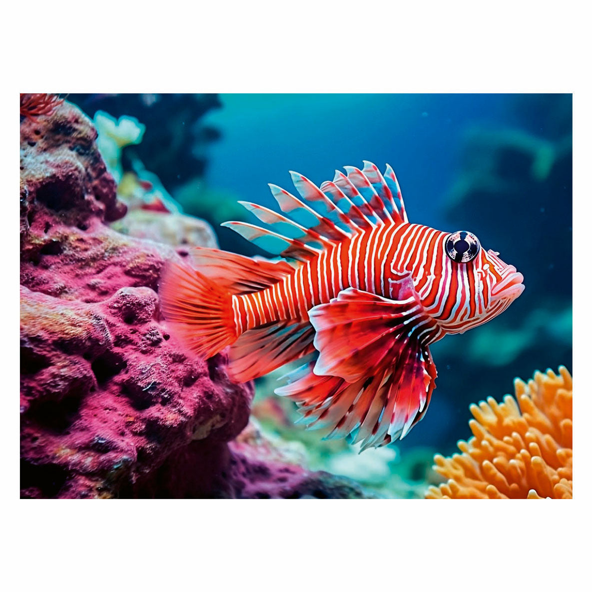 Ravensburger legpuzzel colorful animals rode koraalduivel, 500st.