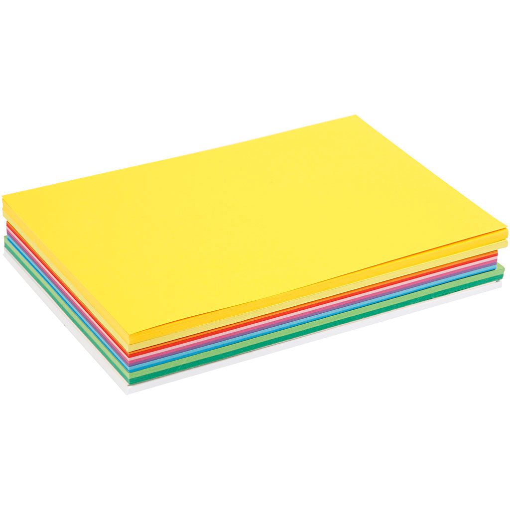 Creativ company lentekarton, a4, vel 210x297 mm, 180 gr, diverse kleuren, 300 div vellen 1 doos
