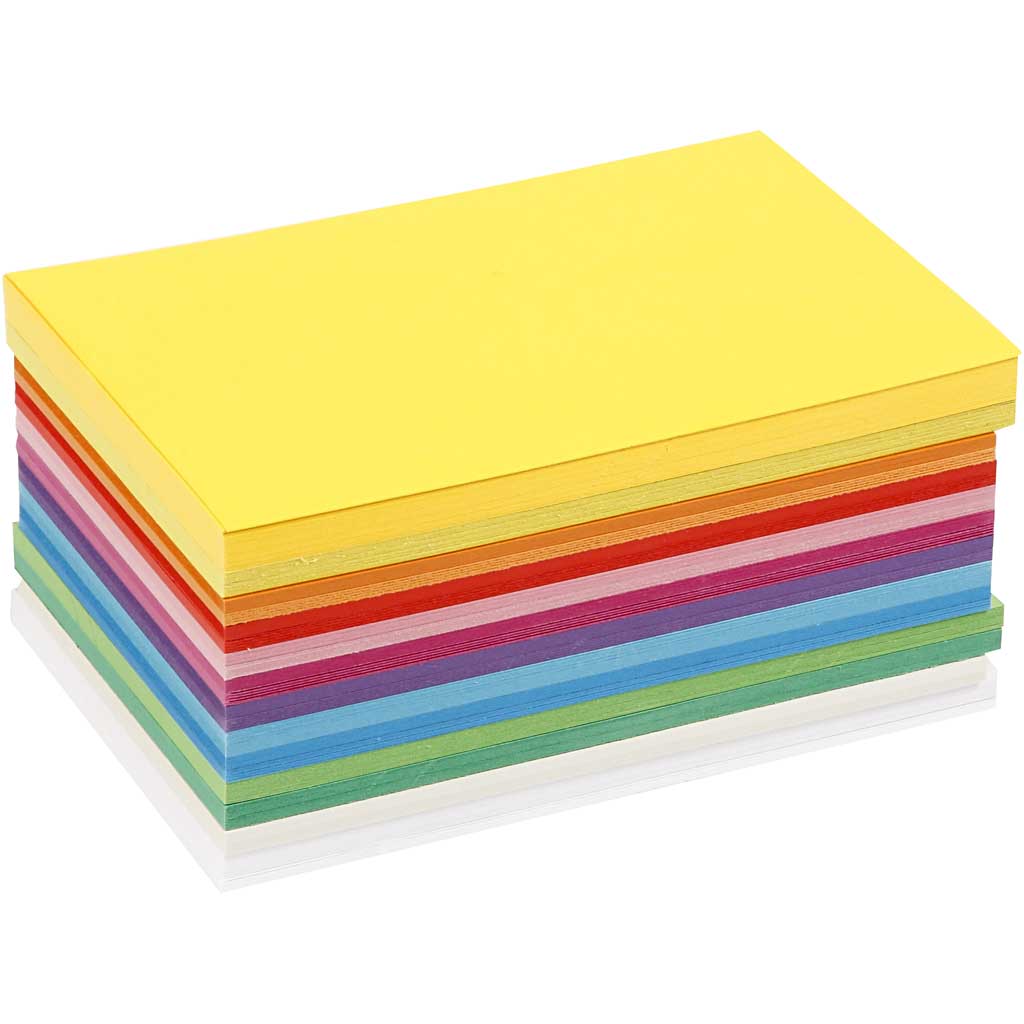 Colortime lentekarton, a6, vel 105x148 mm, 180 gr, diverse kleuren, 120 div vellen 1 doos