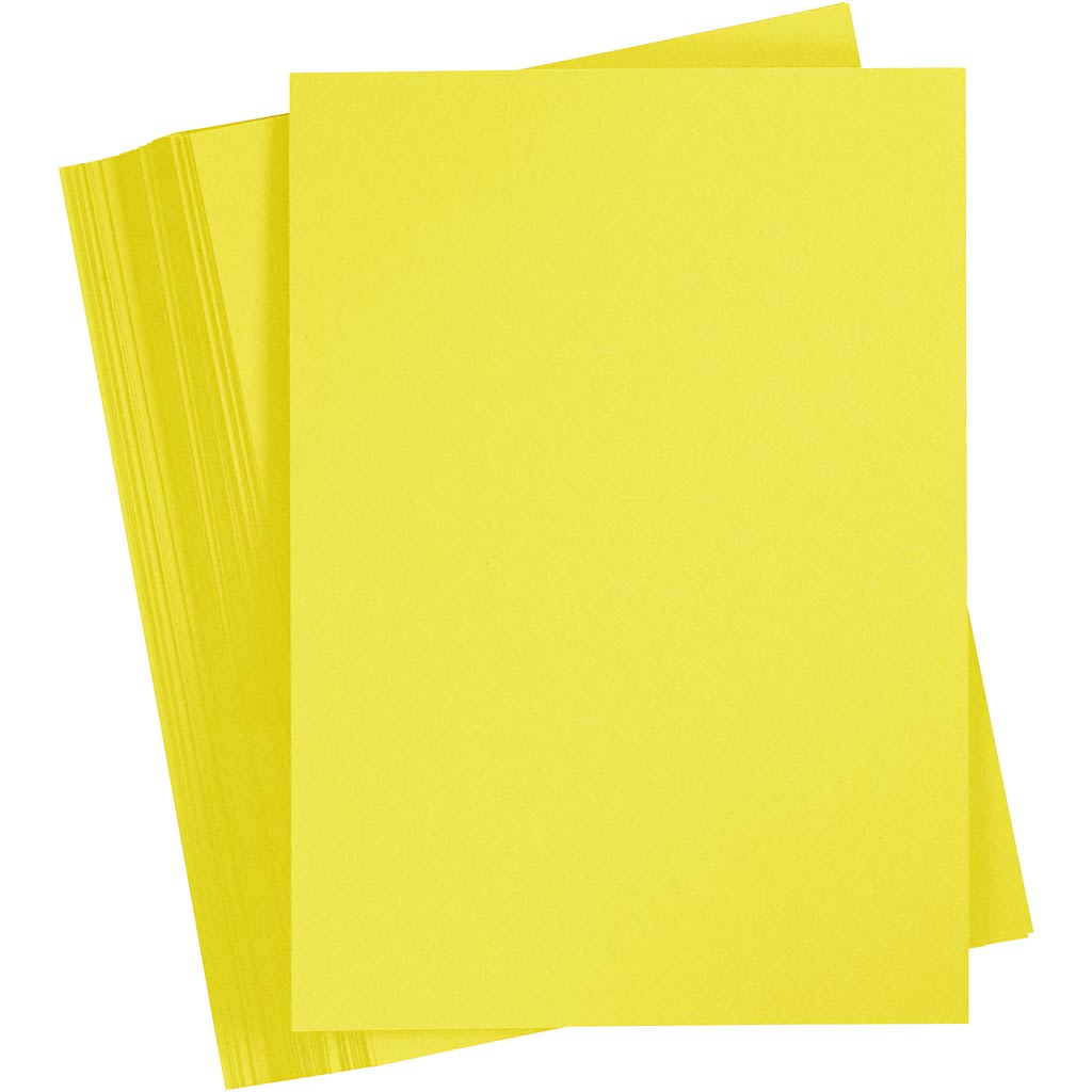 Creativ company gekleurd karton, a5, 180 gr, sun yellow, 100 vel 1 doos