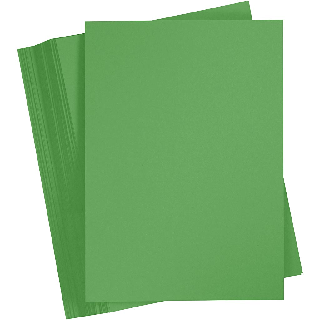Creativ company gekleurd karton, a5, 180 gr, gras groen, 100 vel 1 doos