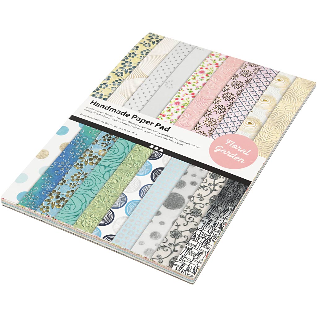 Papierblok Bloemen met handgemaakt Papier, 20 vellen