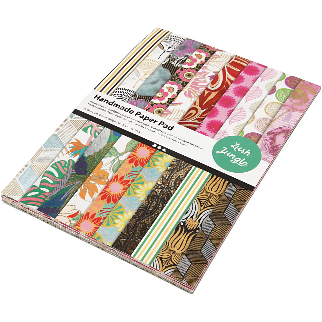 Papierblok Jungle met handgemaakt Papier, 20 vellen