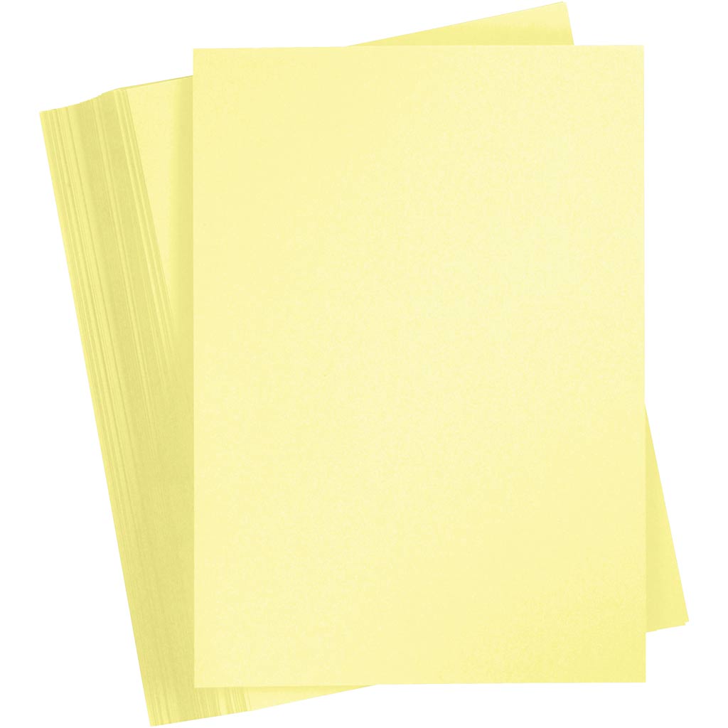 Creativ company gekleurd karton, a4, vel 210x297 mm, 180 gr, lichtgeel, 100 vel 1 doos