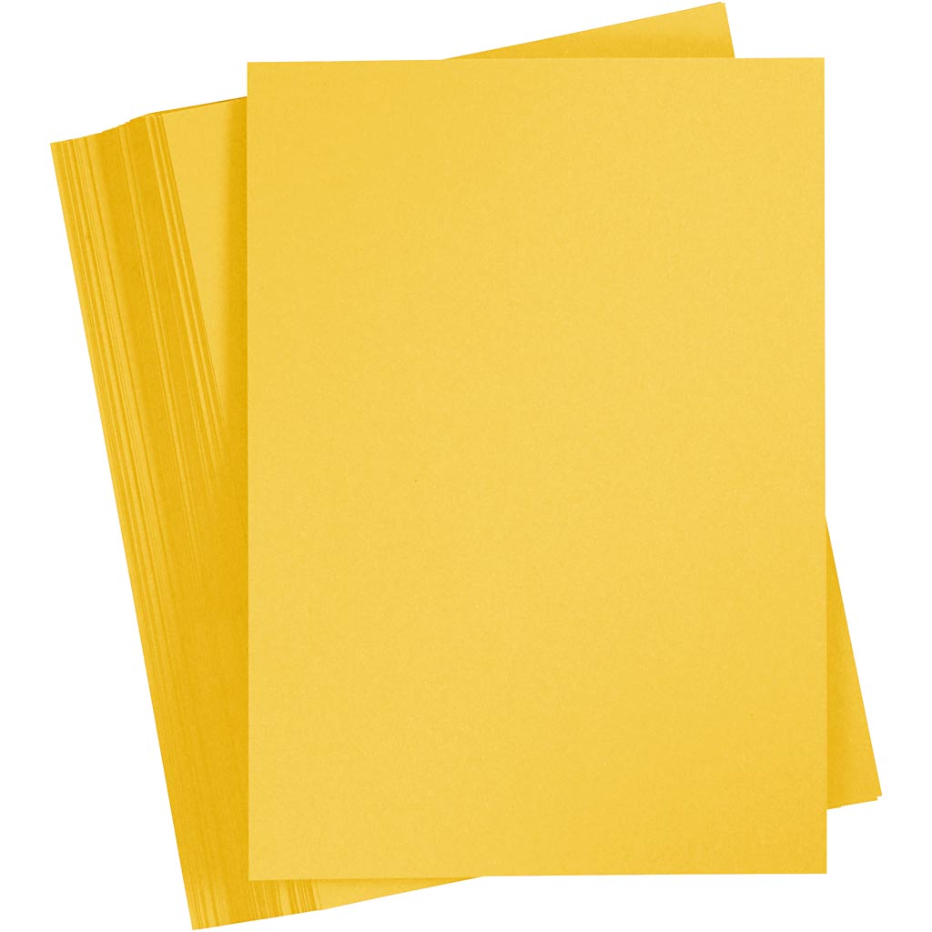 Creativ company gekleurd karton, a4, vel 210x297 mm, 180 gr, sun yellow, 100 vel 1 doos