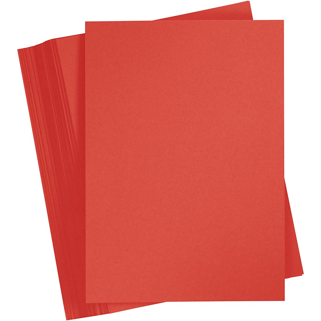 Creativ company gekleurd karton, a4, vel 210x297 mm, 180 gr, rood, 100 vel 1 doos