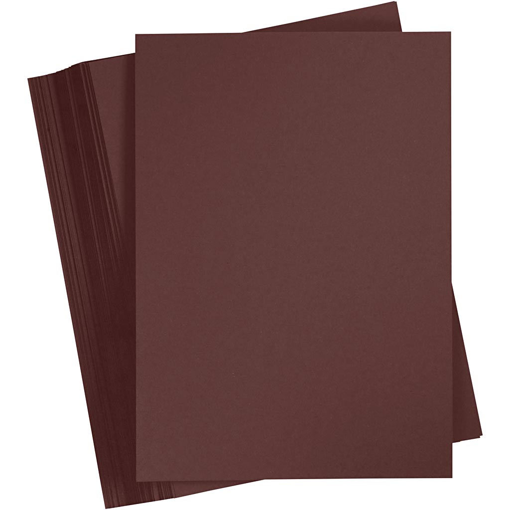 Creativ company gekleurd karton, a4, vel 210x297 mm, 180 gr, donkerbruin, 100 vel 1 doos
