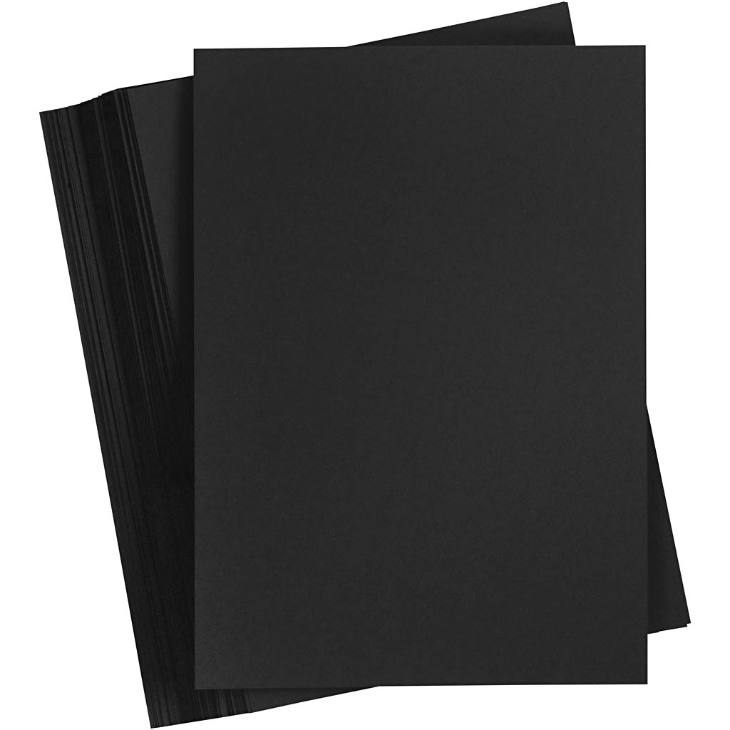 Creativ company gekleurd karton, a4, vel 210x297 mm, 180 gr, zwart, 100 vel 1 doos