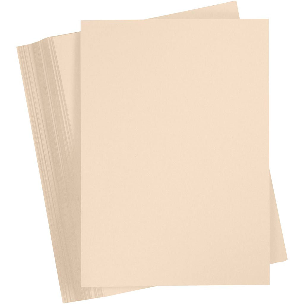 Creativ company gekleurd karton, a4, vel 210x297 mm, 180 gr, beige, 100 vel 1 doos
