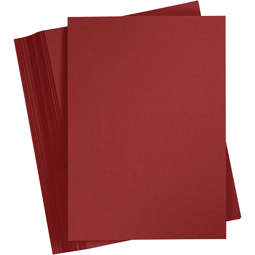 Creativ company gekleurd karton, a4, vel 210x297 mm, 180 gr, donkerrood, 100 vel 1 doos