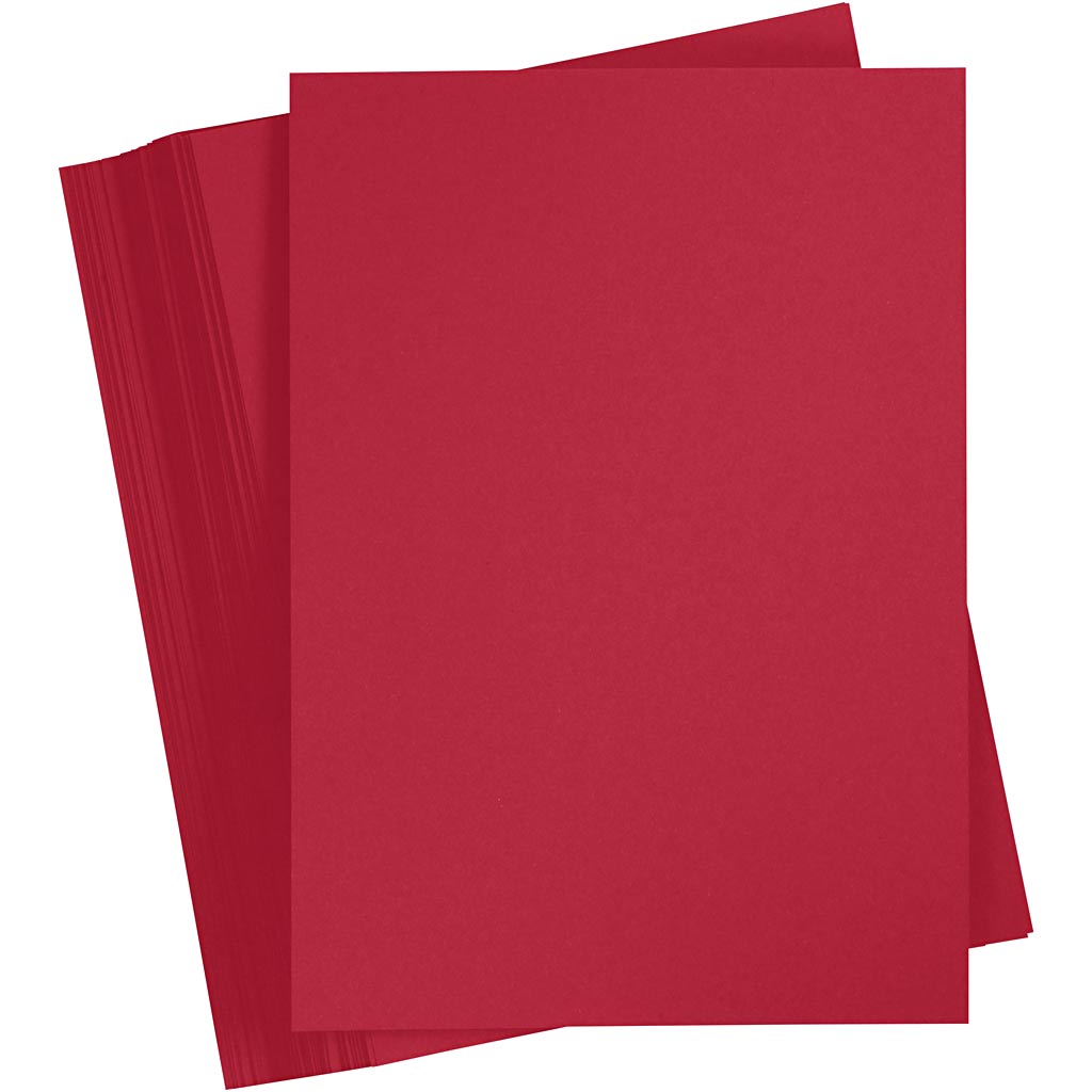 Creativ company gekleurd karton, a6, vel 105x148 mm, 180 gr, kerstrood, 100 vel 1 doos