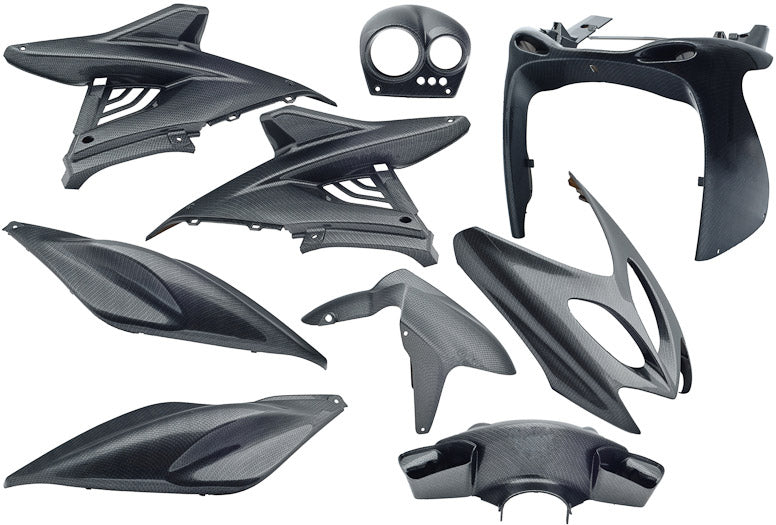Edge plaatset 9-delig voor yamaha aerox tot bouwjaar 2014 - carbon look