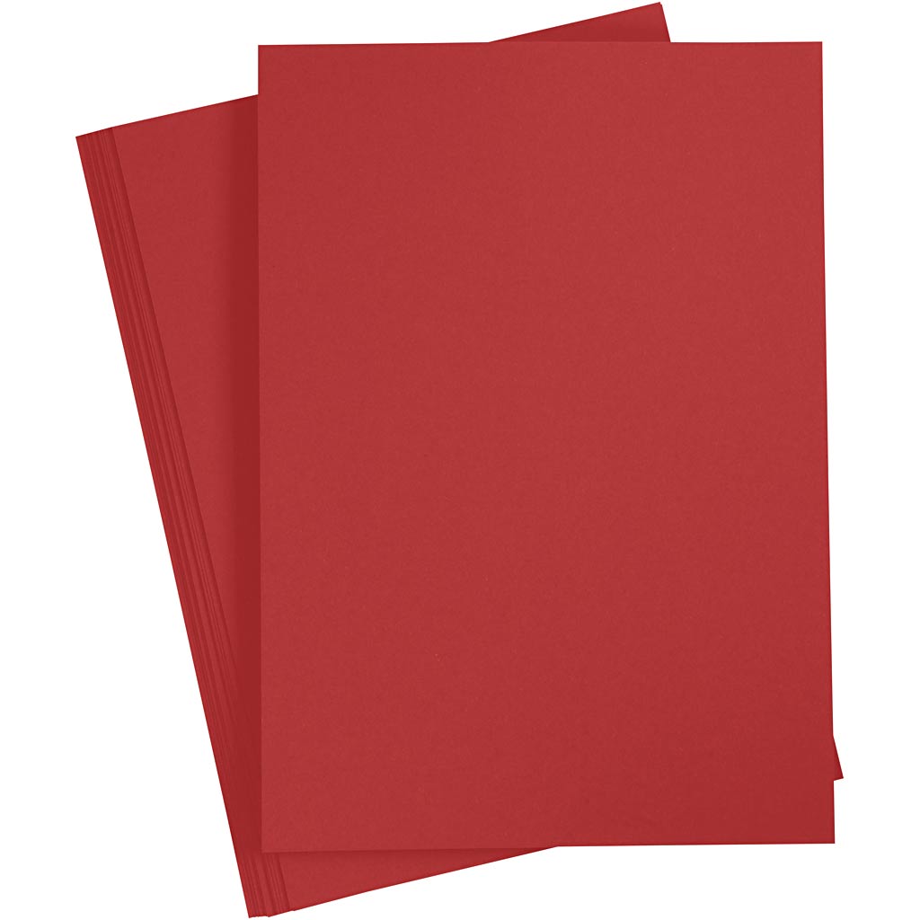 Creativ company karton, a4, vel 210x297 mm, 220 gr, rood, 10 stuk 1 doos