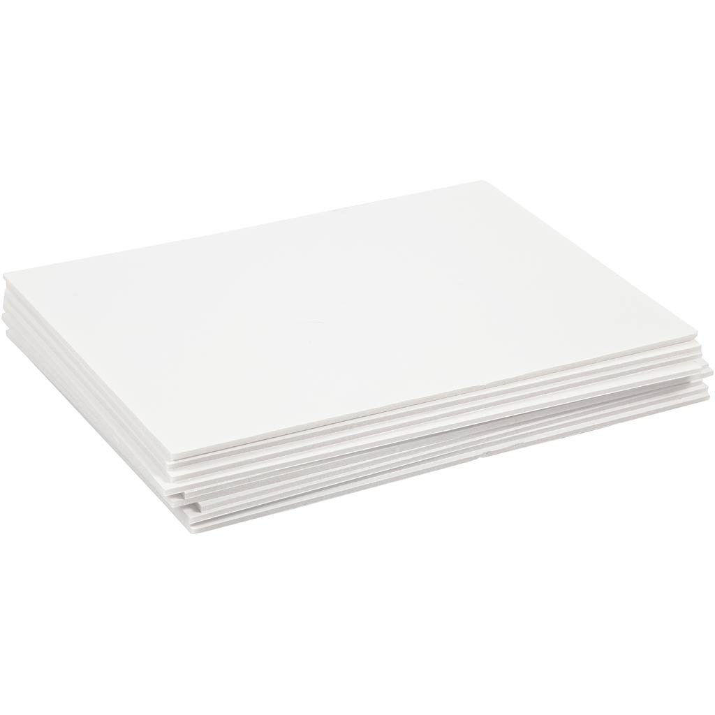 Creativ company foambord, a4, vel 210x297 mm, dikte 3 mm, wit, 10 vel 1 doos