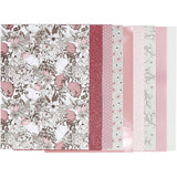 Creativ company design papierblok, afm 21x30 cm, 120+128 gr, beige, bruin, roze, wit, 24 vel 1 doos