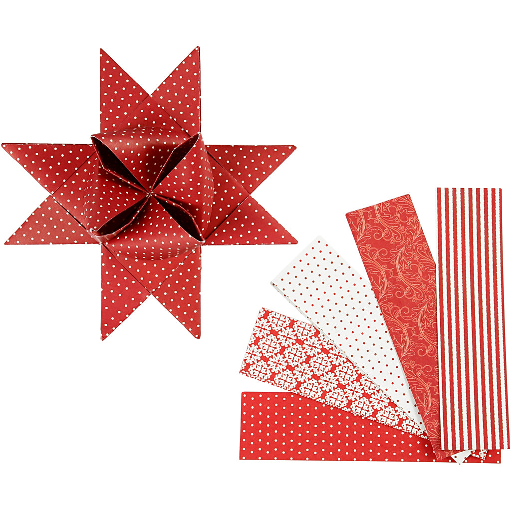 Vivi gade papieren vlechtstroken, l: 100 cm, b: 40 mm, d 18 cm, rood, wit, 40 stroken 1 doos