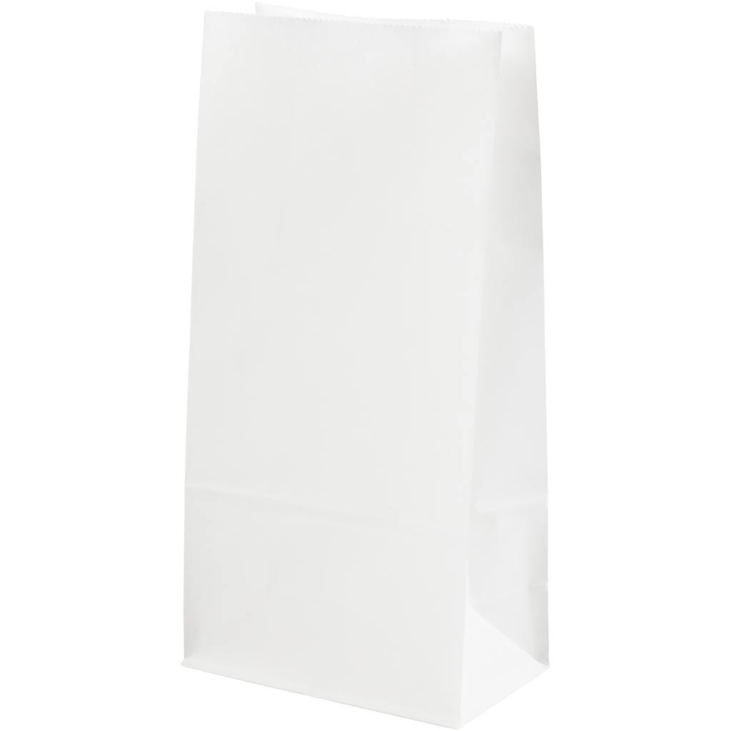 Creativ company papieren zakken, h: 22.5 cm, afm 6,5x11 cm, 50 gr, wit, 10 stuk 1 doos