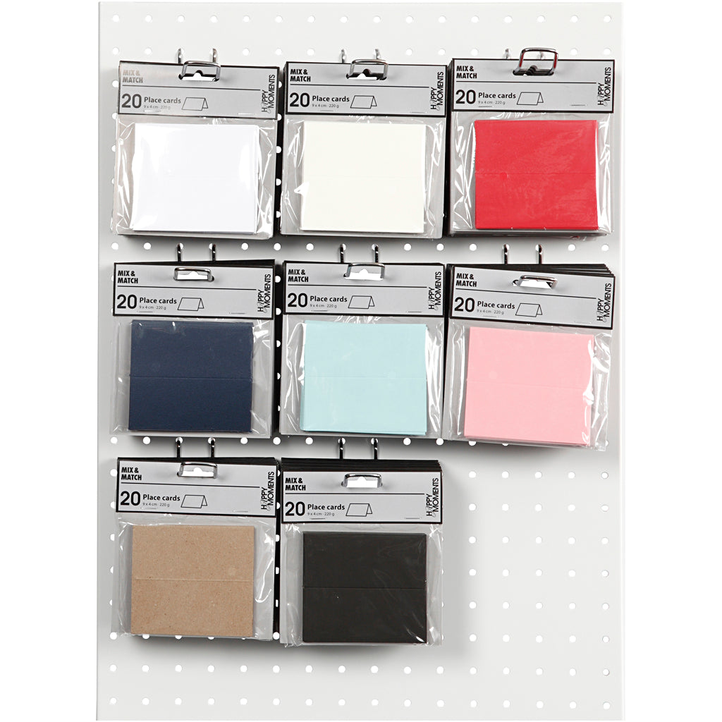 Creativ company naamkaarten, afm 9x4 cm, 220 gr, diverse kleuren, 8x10 doos 1 doos