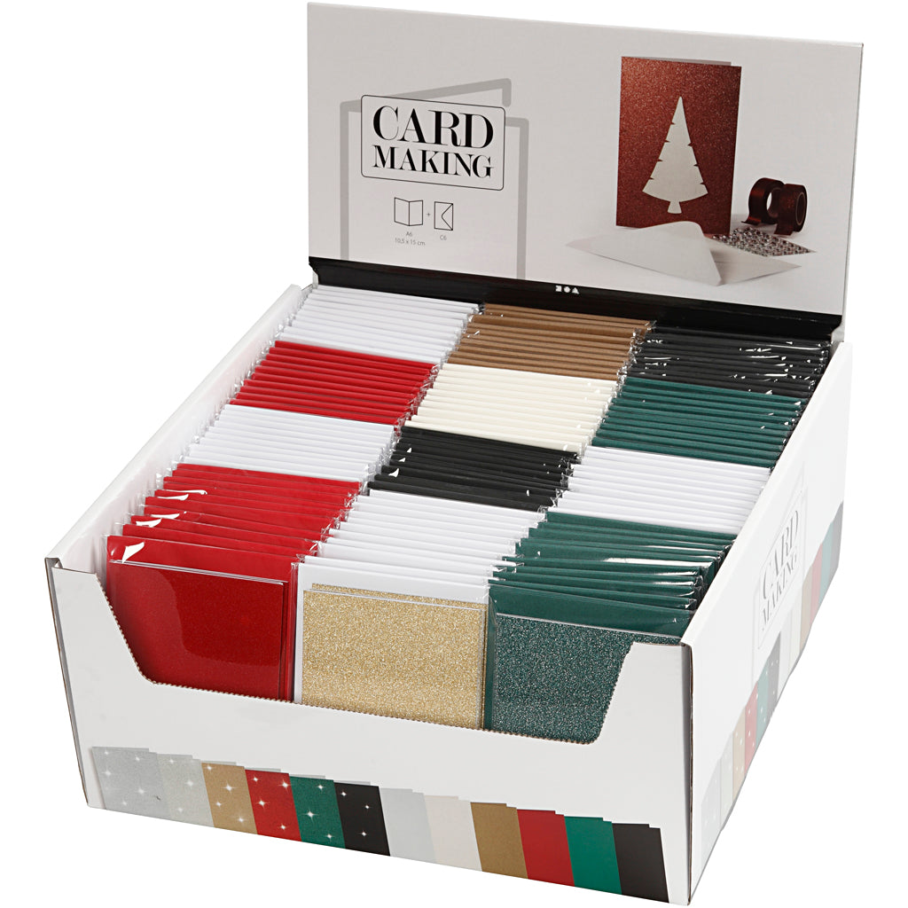 Creativ company kaarten en enveloppen, afmeting kaart 10,5x15 cm, afmeting envelop 11,5x16,5 cm, 12x10 doos 1 doos