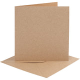 Creativ company kaarten en enveloppen, afmeting kaart 15,2x15,2 cm, afmeting envelop 16x16 cm, 230 gr, naturel, 4 set 1 doos
