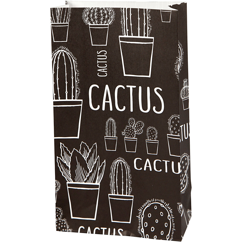 Vivi gade papieren zakken, cactus, h: 21 cm, afm 6x12 cm, 80 gr, 8 stuk 1 doos