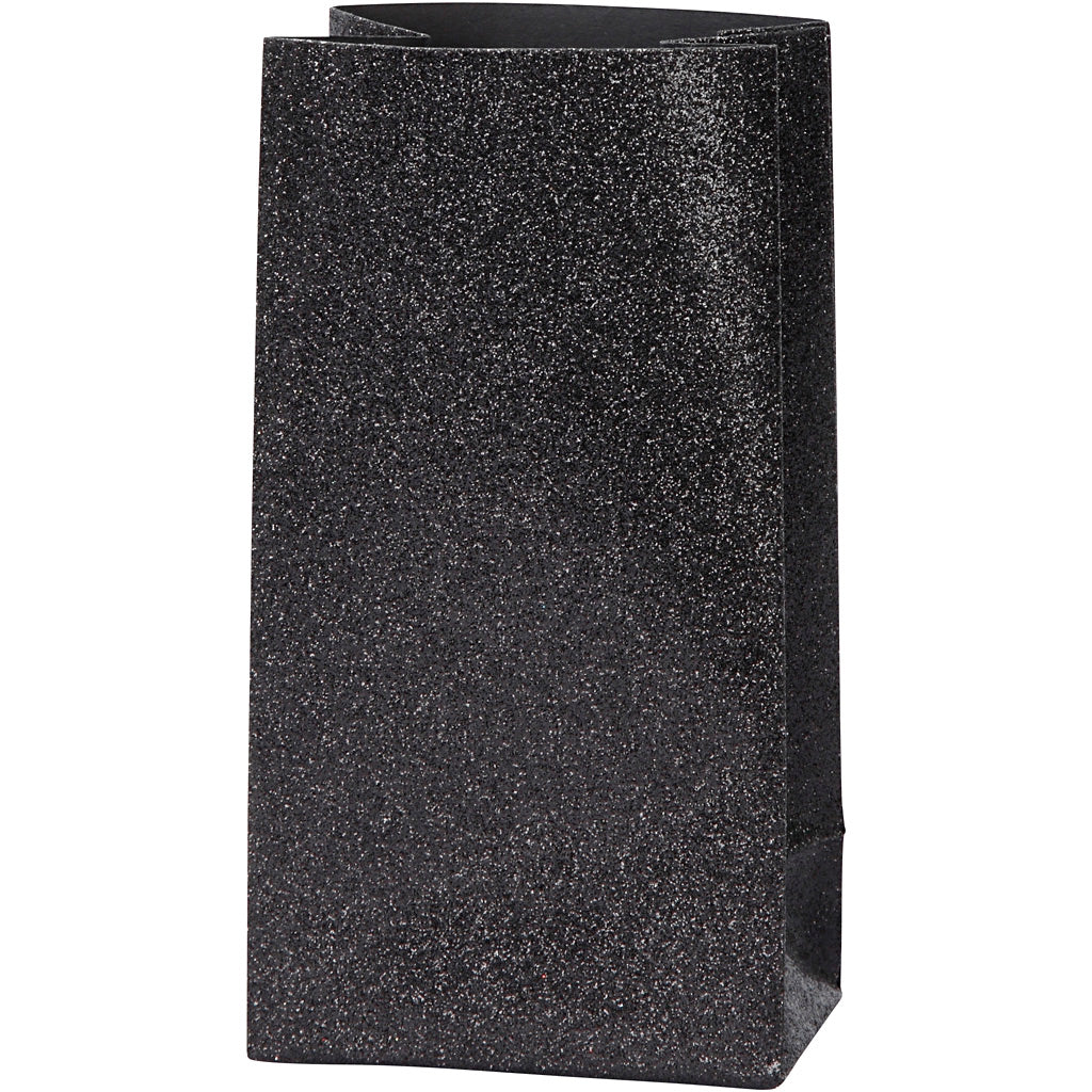 Vivi gade papieren zakken, h: 17 cm, afm 6x9 cm, 170 gr, zwart, 8 stuk 1 doos