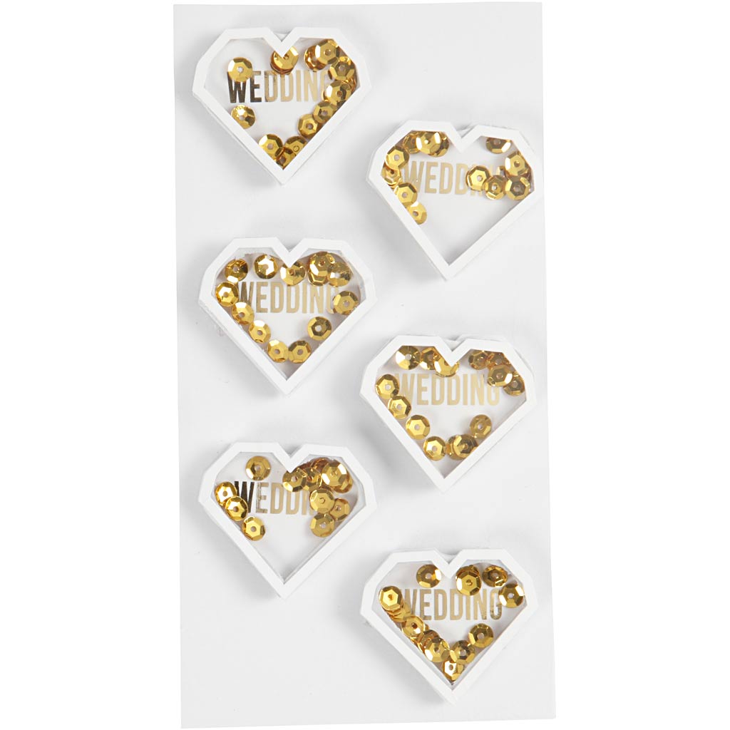 Creativ company shaker stickers, d: 4 mm, l: 32 mm, b: 38 mm, wit, 6 stuk 1 doos