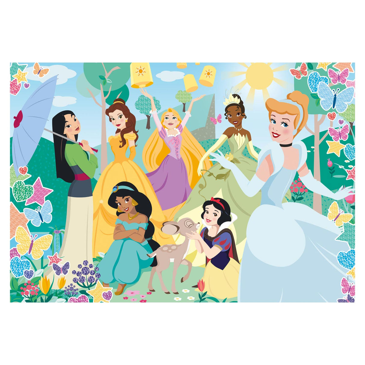 Clementoni glitter puzzel disney prinses, 104st.