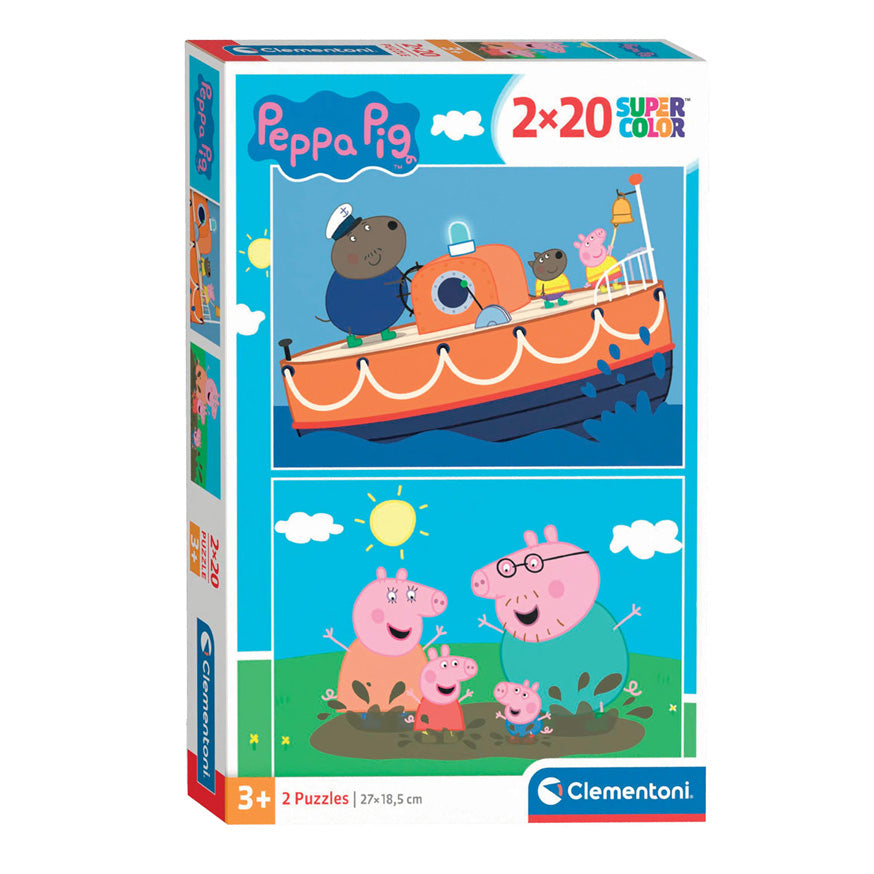 Clementoni legpuzzel super color peppa pig, 2x20st.