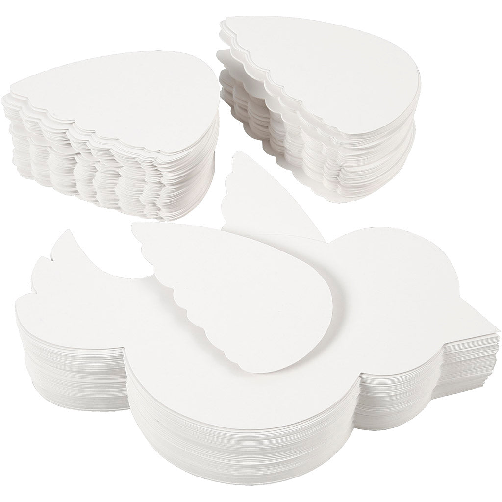 Creativ company vogel, l: 25 cm, 400 gr, wit, 100 set 1 doos