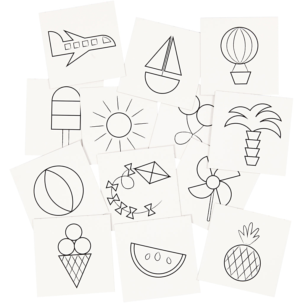 Creativ company memory kaarten, afm 7x7 cm, 400 gr, wit, 1 set